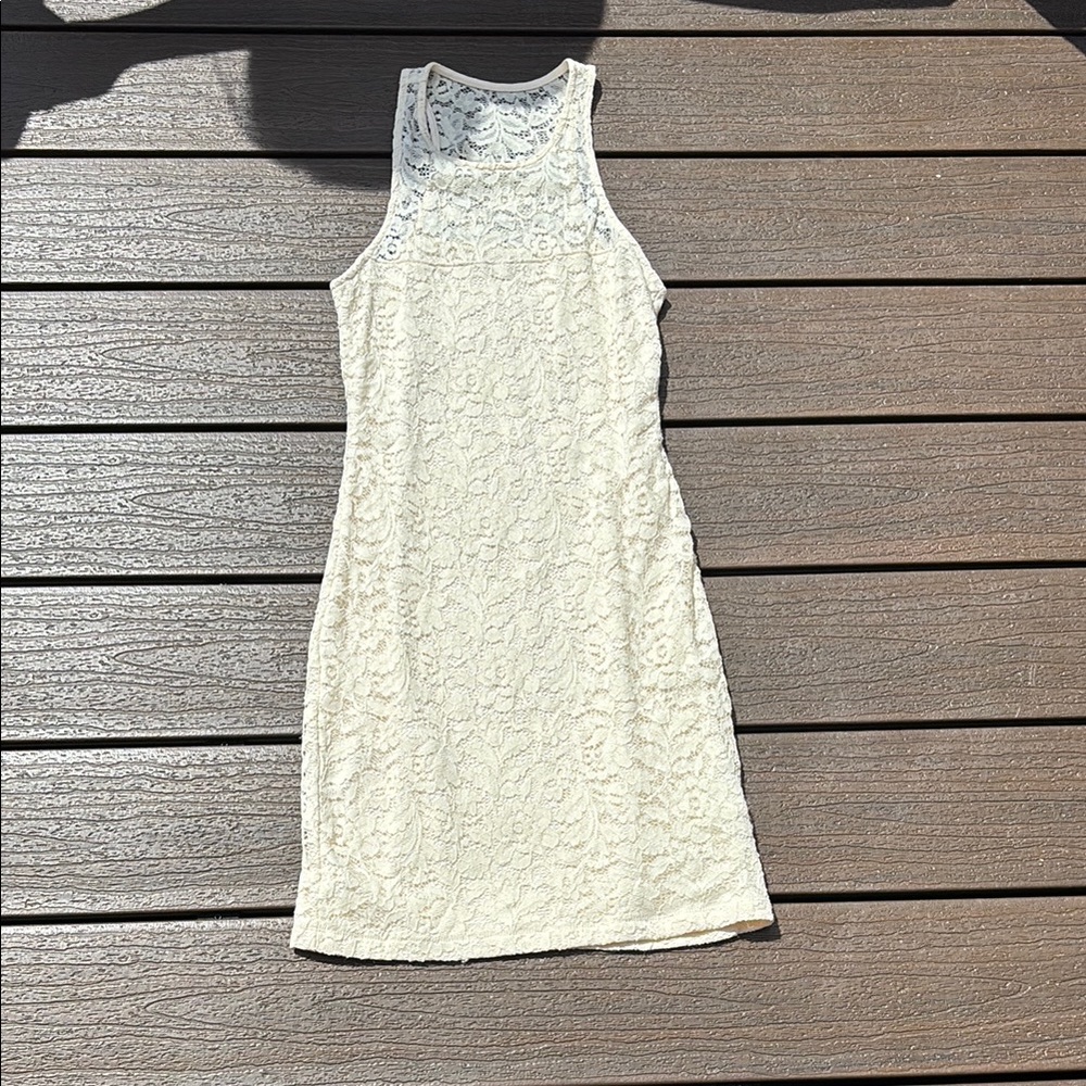 Hollister Cream Lace Midi Dress